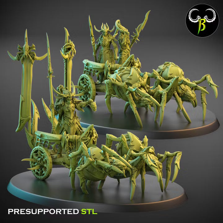 Chariots of the Eight Squad - ClayBeastCreation, Cult of the Eight dark elf miniatures
