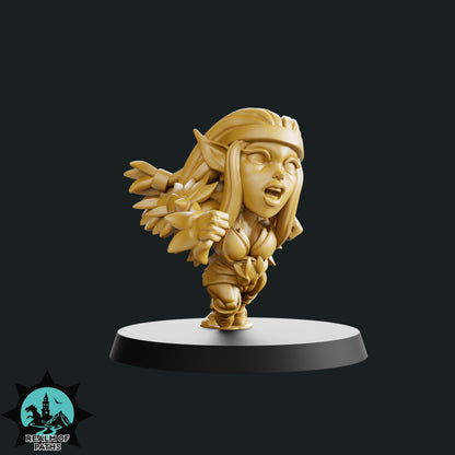 The Forest Wood Elves Chibi Style Fantasy Football Team 16 High Quality Miniatures Realm of paths