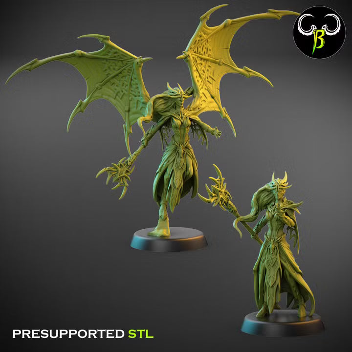 Dark Prophetess Squad - ClayBeastCreation, Cult of the Eight dark elf miniatures