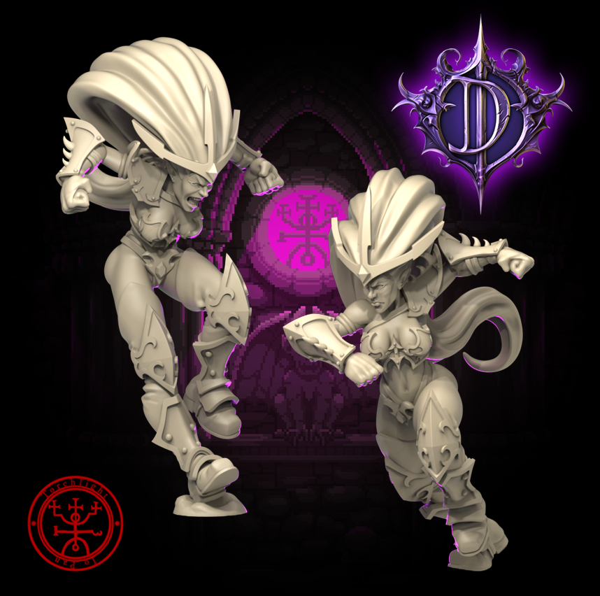 The Dark Daggers Dark Elves Team for Fantasy Football Miniature Tabletop Game Torchlight Models
