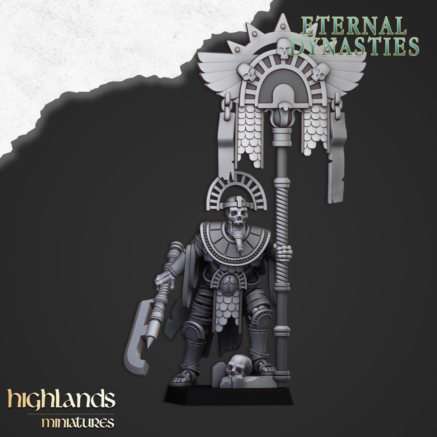 Tomb Kings Banner Hero - Eternal Dynasties - Highlands Miniatures