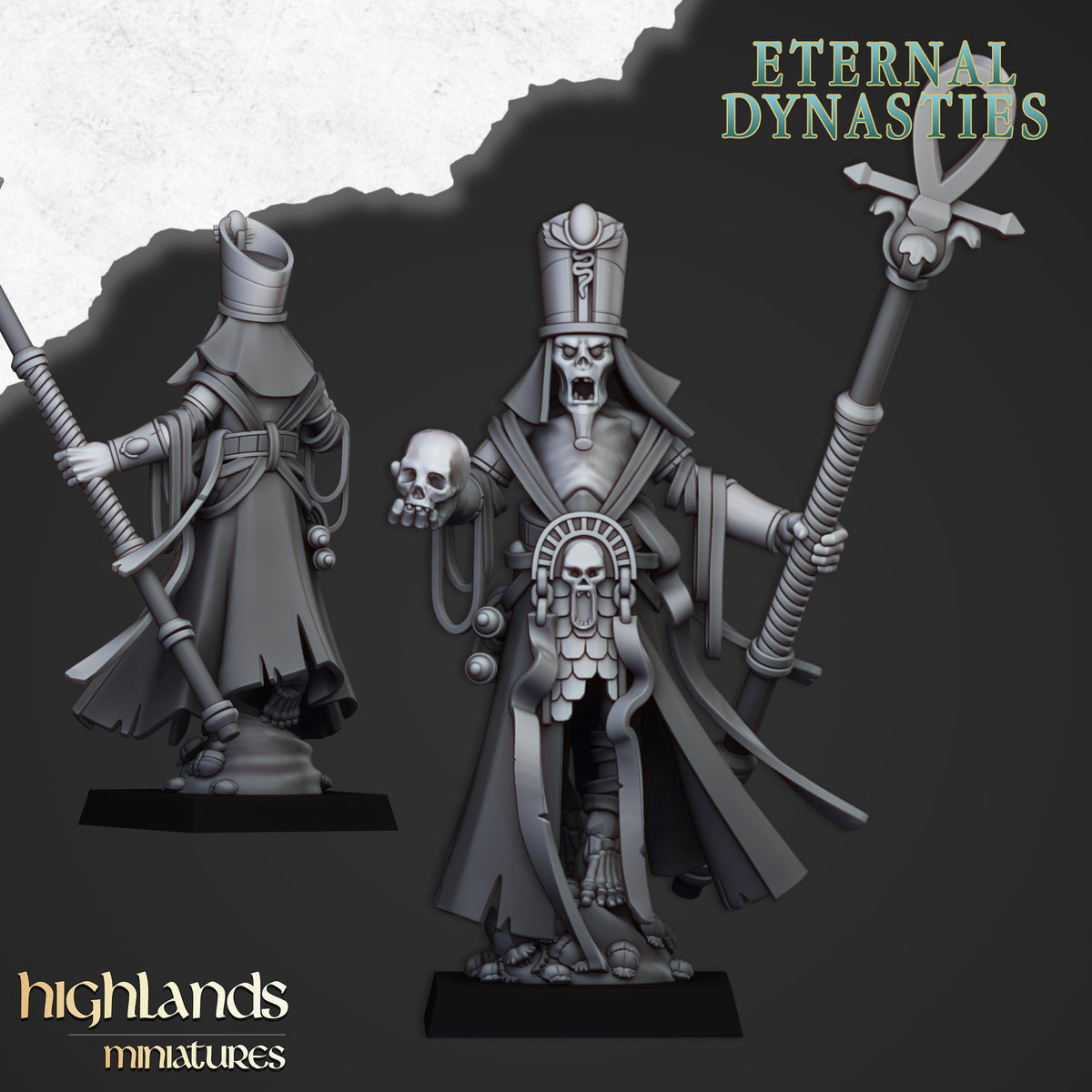 Tomb Kings Eternal Priest - Eternal Dynasties - Highlands Miniatures - TheMajorLab