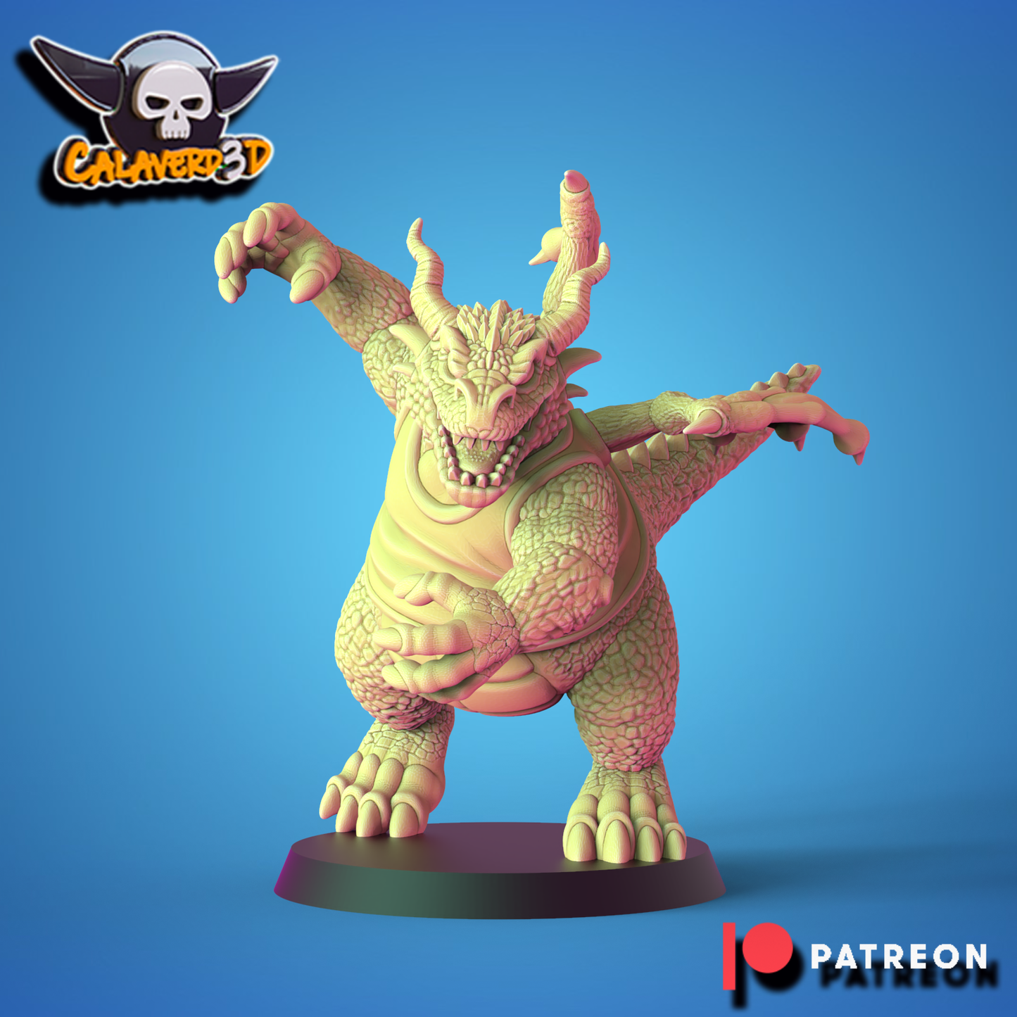 Dragon Force Lizardmen Team - 17 High-Quality 3D Print Miniatures | Blood Fantasy Football Bowl | Calaverd3D