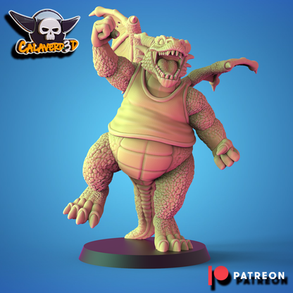 Dragon Force Lizardmen Team - 17 High-Quality 3D Print Miniatures | Blood Fantasy Football Bowl | Calaverd3D