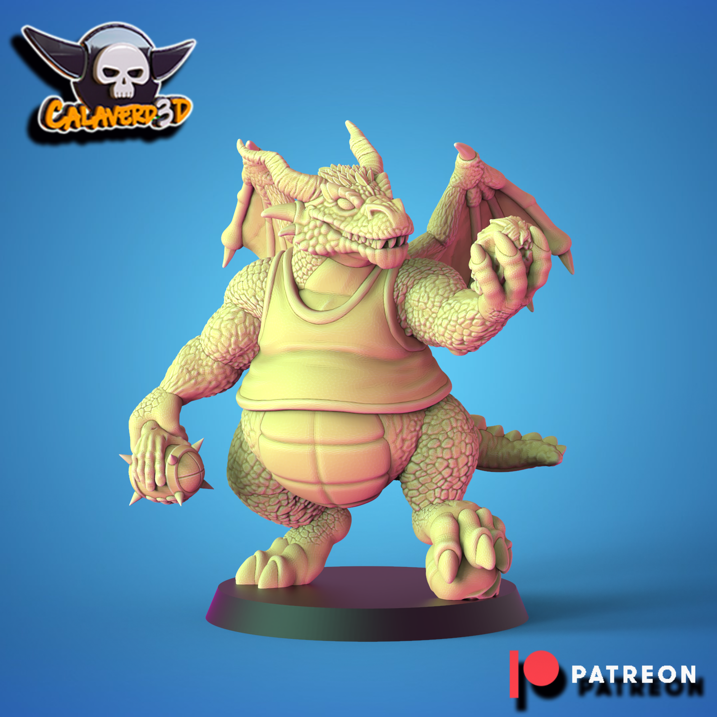 Dragon Force Lizardmen Team - 17 High-Quality 3D Print Miniatures | Blood Fantasy Football Bowl | Calaverd3D