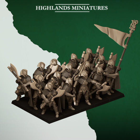 Axemen - Wood Elves - Feral Elves - Highlands Miniatures
