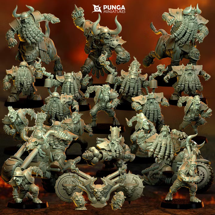 Mad Bulls Full Team - Punga Miniatures, Chaos Dwarf fantasy football team