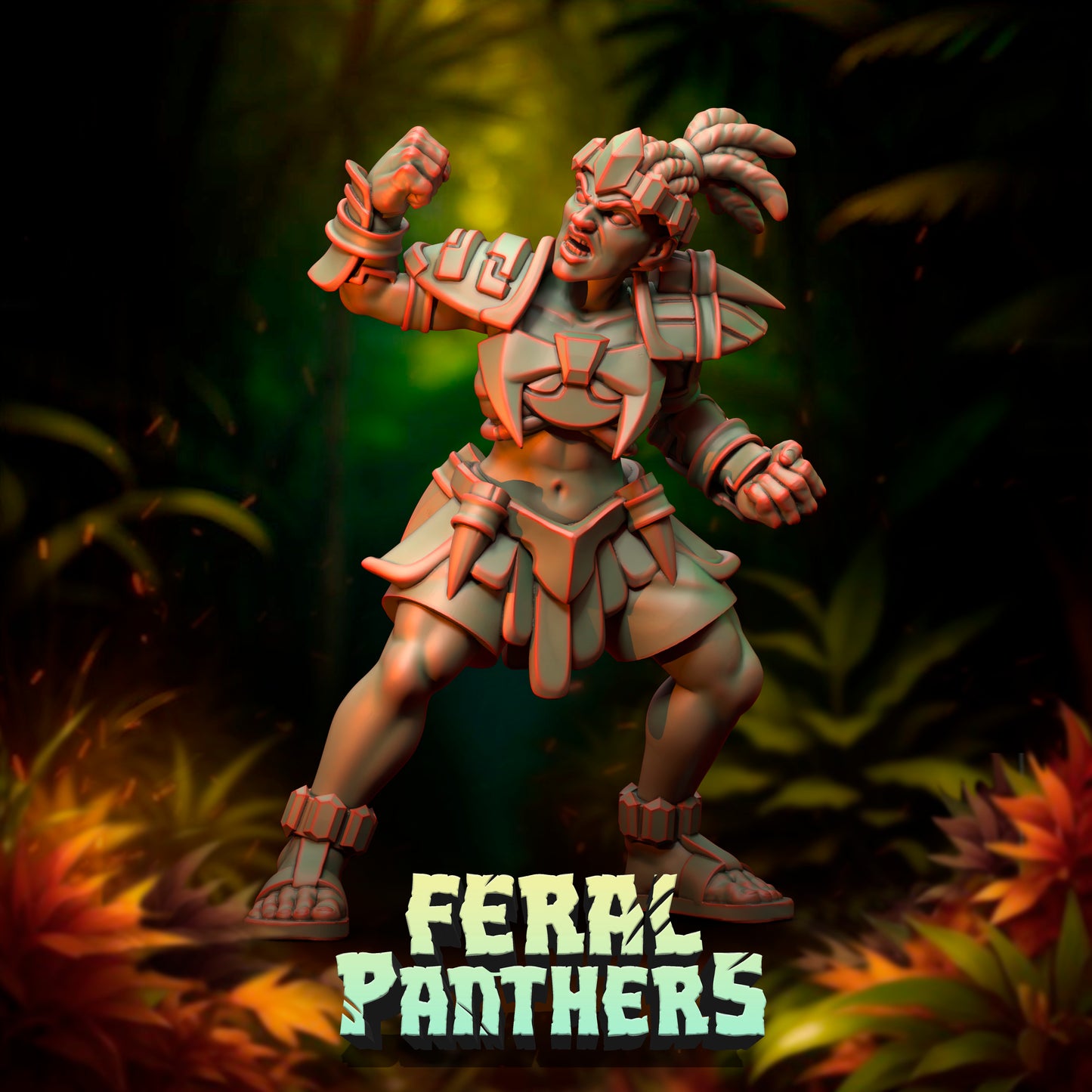 Feral Panthers Amazon Fantasy Football Team – 16 Resin Miniatures by Punga Miniatures - TheMajorLab