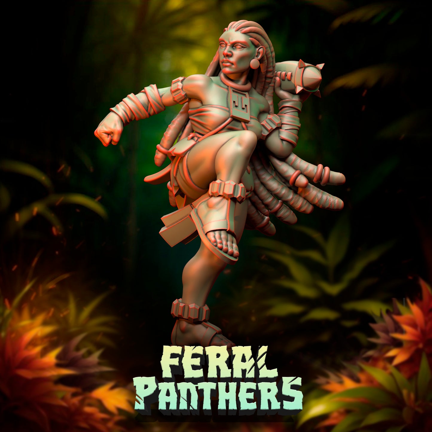 Feral Panthers Amazon Fantasy Football Team – 16 Resin Miniatures by Punga Miniatures - TheMajorLab