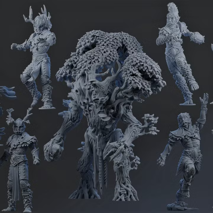 Forest Sylvan Team Part 2 - BruteFun Miniatures wood elf fantasy football team
