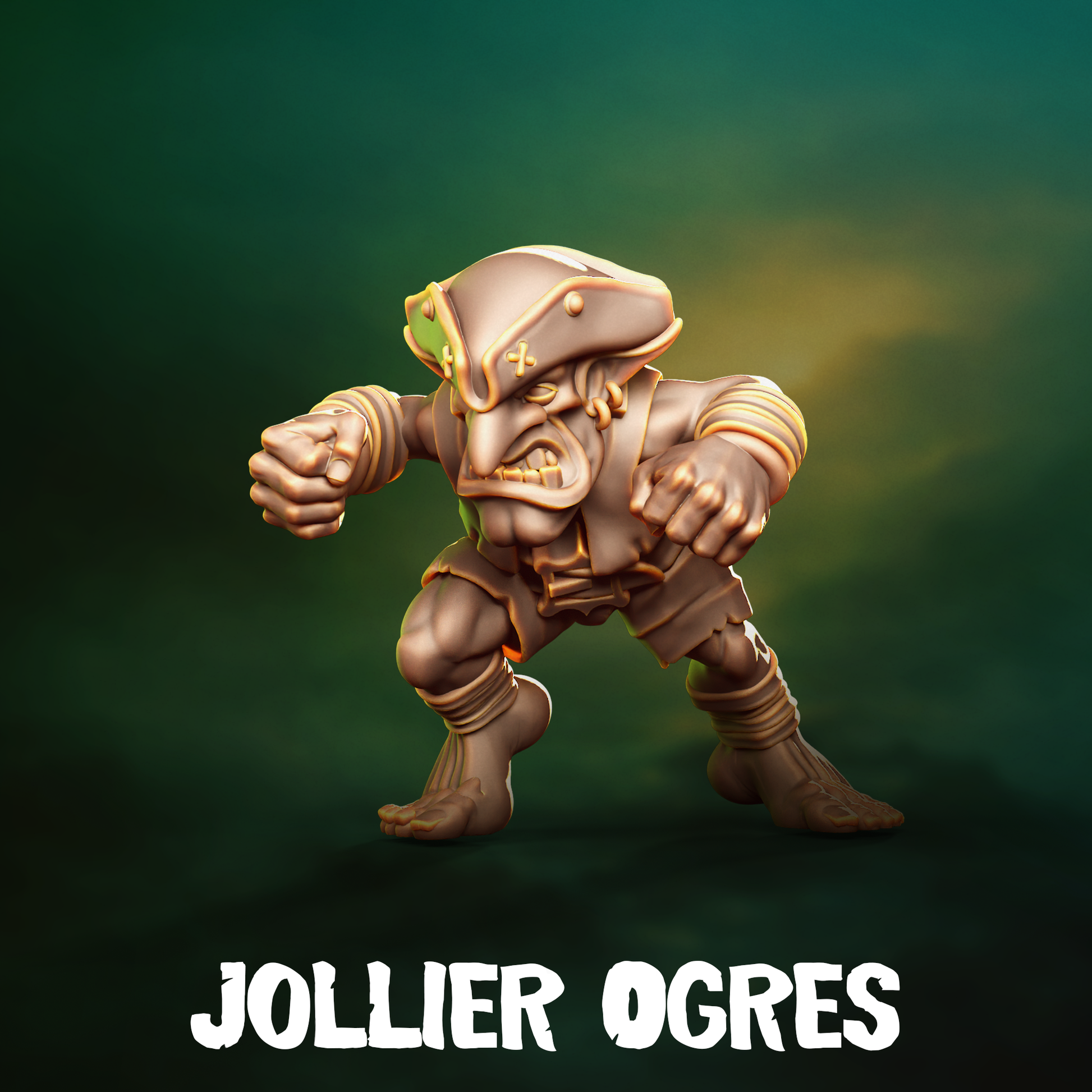 Jollier Ogres Team for Fantasy Football Miniature Tabletop Game Punga Miniature - TheMajorLab