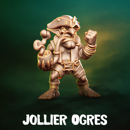 Jollier Ogres Team for Fantasy Football Miniature Tabletop Game Punga Miniature - TheMajorLab