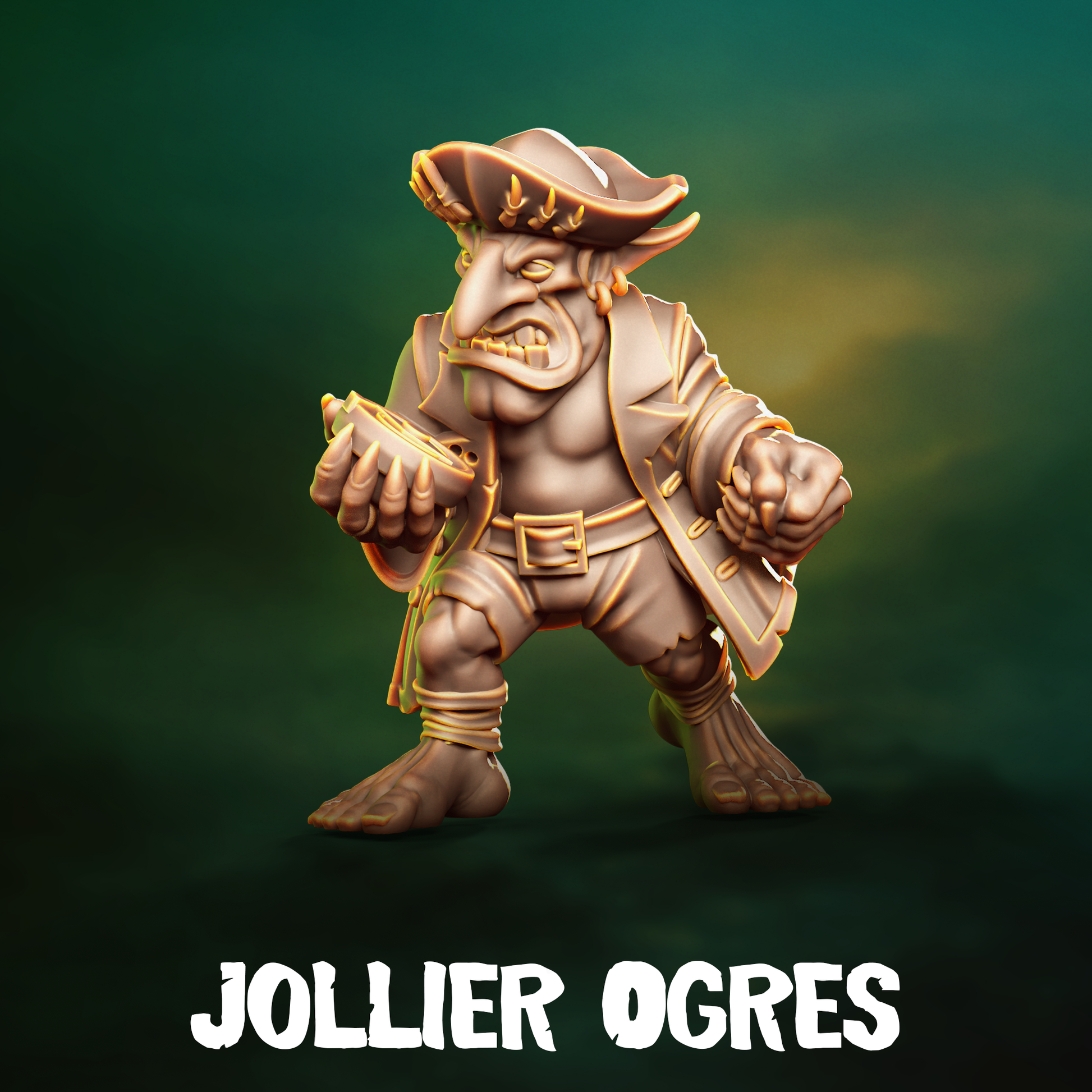 Jollier Ogres Team for Fantasy Football Miniature Tabletop Game Punga Miniature - TheMajorLab