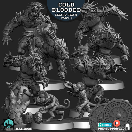 Cold Blooded – 16 High-Quality 3D Print Lizardmen Miniatures | Blood Fantasy Football Bowl | Realm of Paths