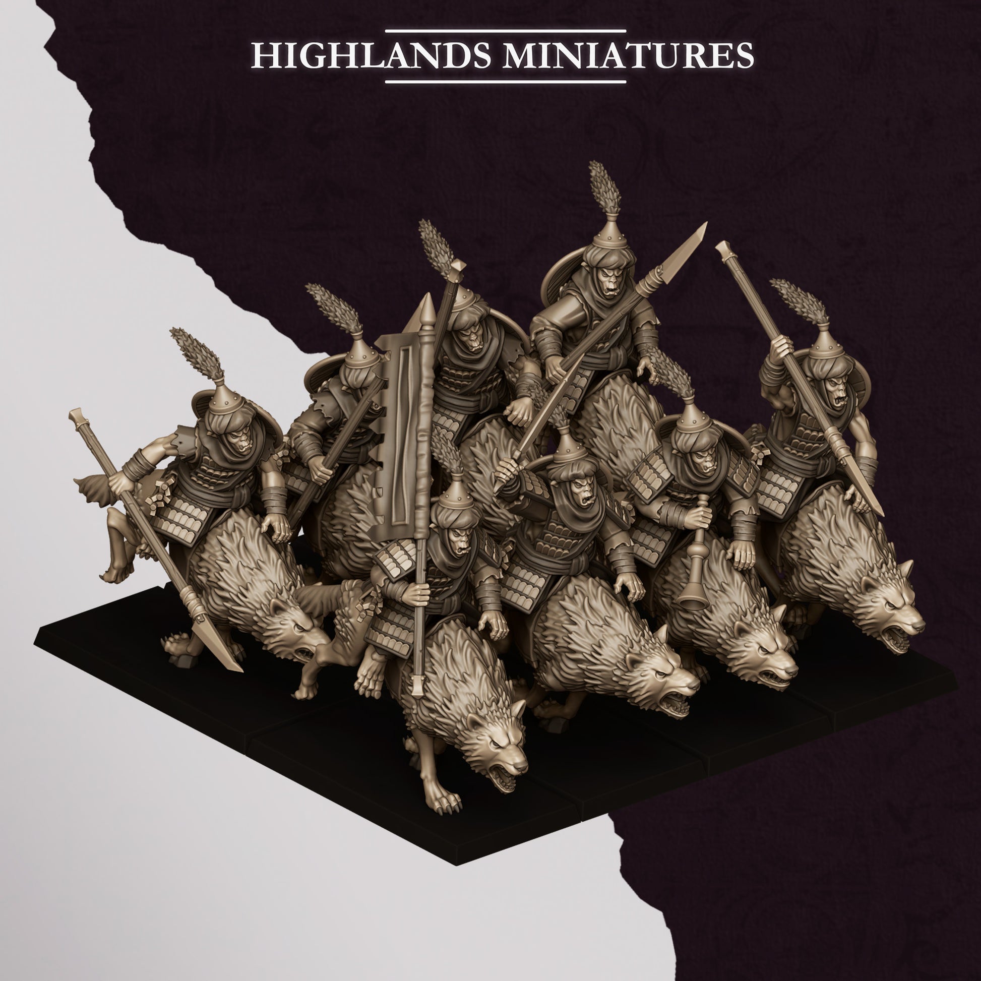 Hobgoblin Riders - Chaos Dwarves - Cult of Marduk - Highlands Miniatures - TheMajorLab