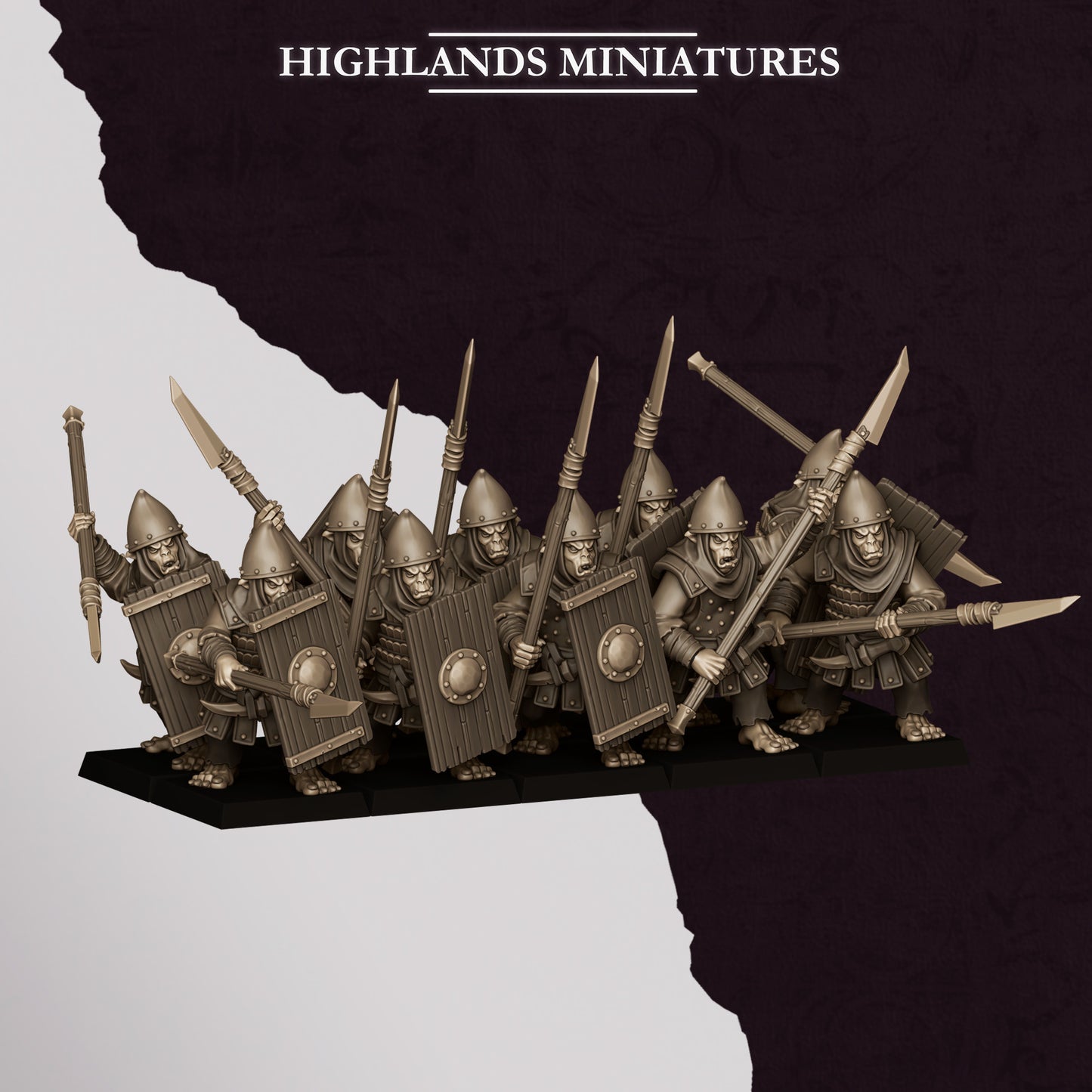Hobgoblin Spearmen - Chaos Dwarves - Cult of Marduk - Highlands Miniatures - TheMajorLab