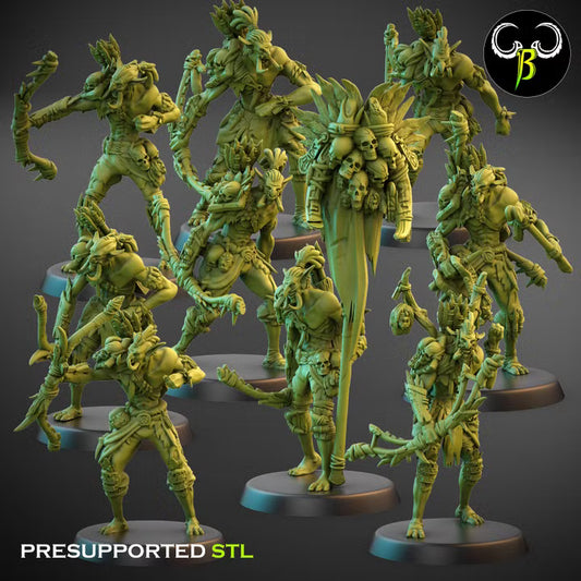 Headhunters Bow Squad - ClayBeastCreation, Hedtekka Tribe troll skirmishers