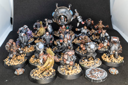 Painted Steam Boys Dwarves team  + Feldher bag - Fantasy Football Punga Miniatures
