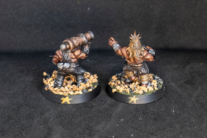 Painted Steam Boys Dwarves team  + Feldher bag - Fantasy Football Punga Miniatures