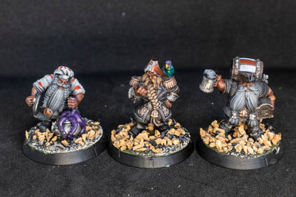 Painted Steam Boys Dwarves team  + Feldher bag - Fantasy Football Punga Miniatures