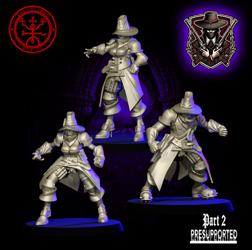 The Unexpected Inquisition Support Team - 12 High-Quality 3D Print Human Miniatures | Blood Fantasy Football Bowl | Torchlight Models