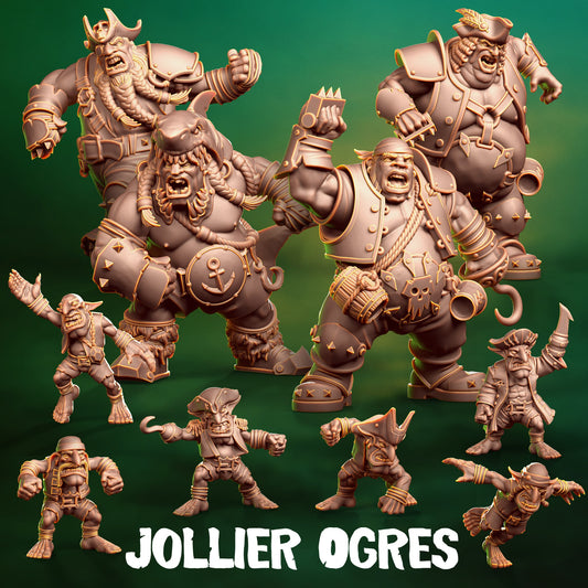Jollier Ogres Team for Fantasy Football Miniature Tabletop Game Punga Miniature - TheMajorLab