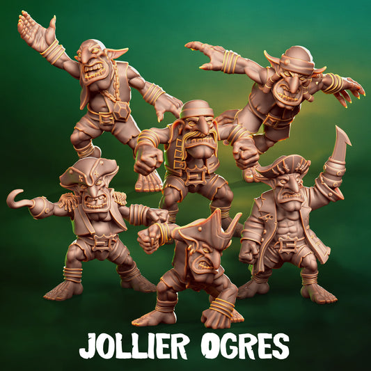 Jollier Ogres Team for Fantasy Football Miniature Tabletop Game Punga Miniature - TheMajorLab