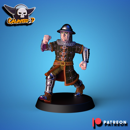 Knights of the Holy Grail - Bretons Team for Fantasy Football Miniature Tabletop Game - Calavered3D - TheMajorLab