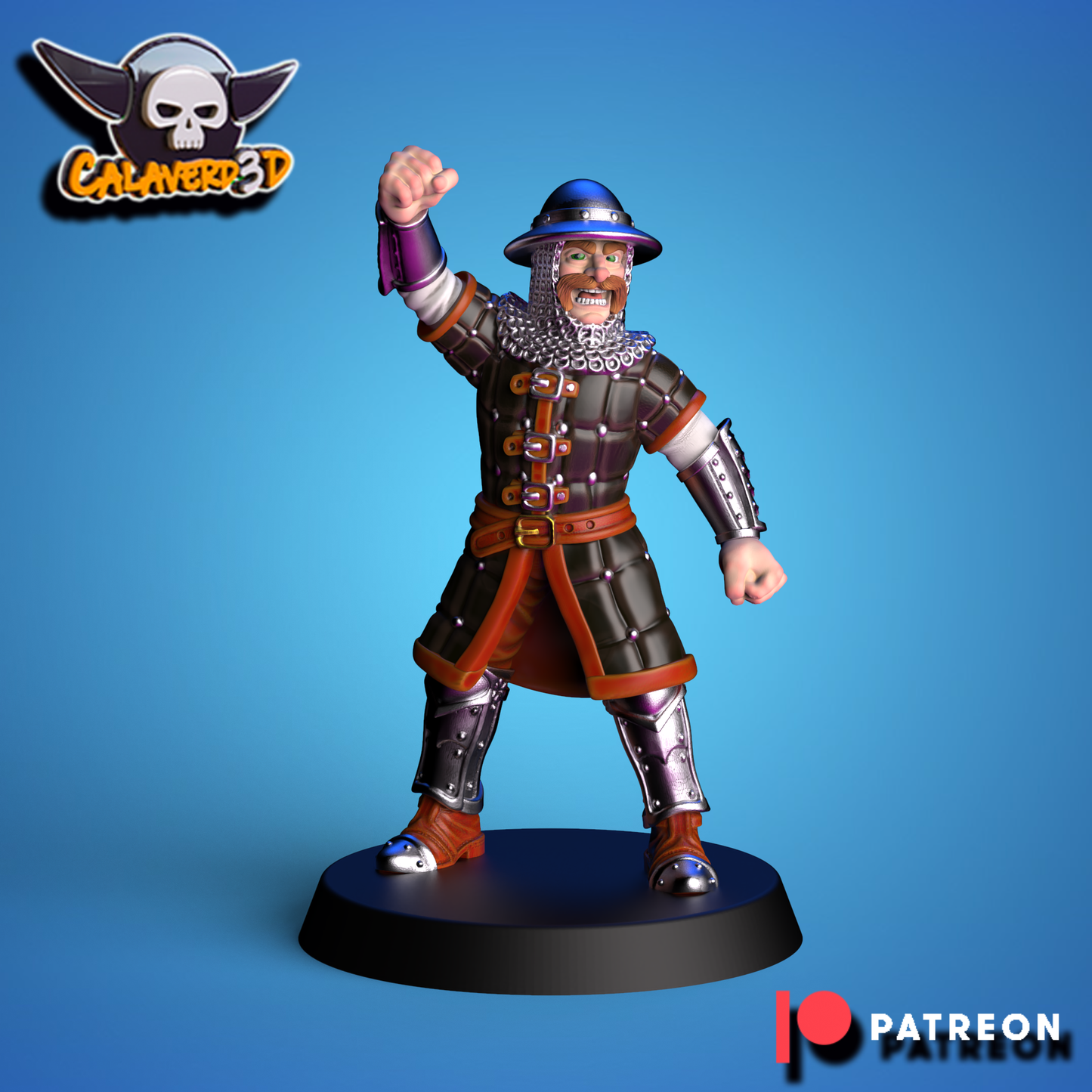 Knights of the Holy Grail - Bretons Team for Fantasy Football Miniature Tabletop Game - Calavered3D - TheMajorLab
