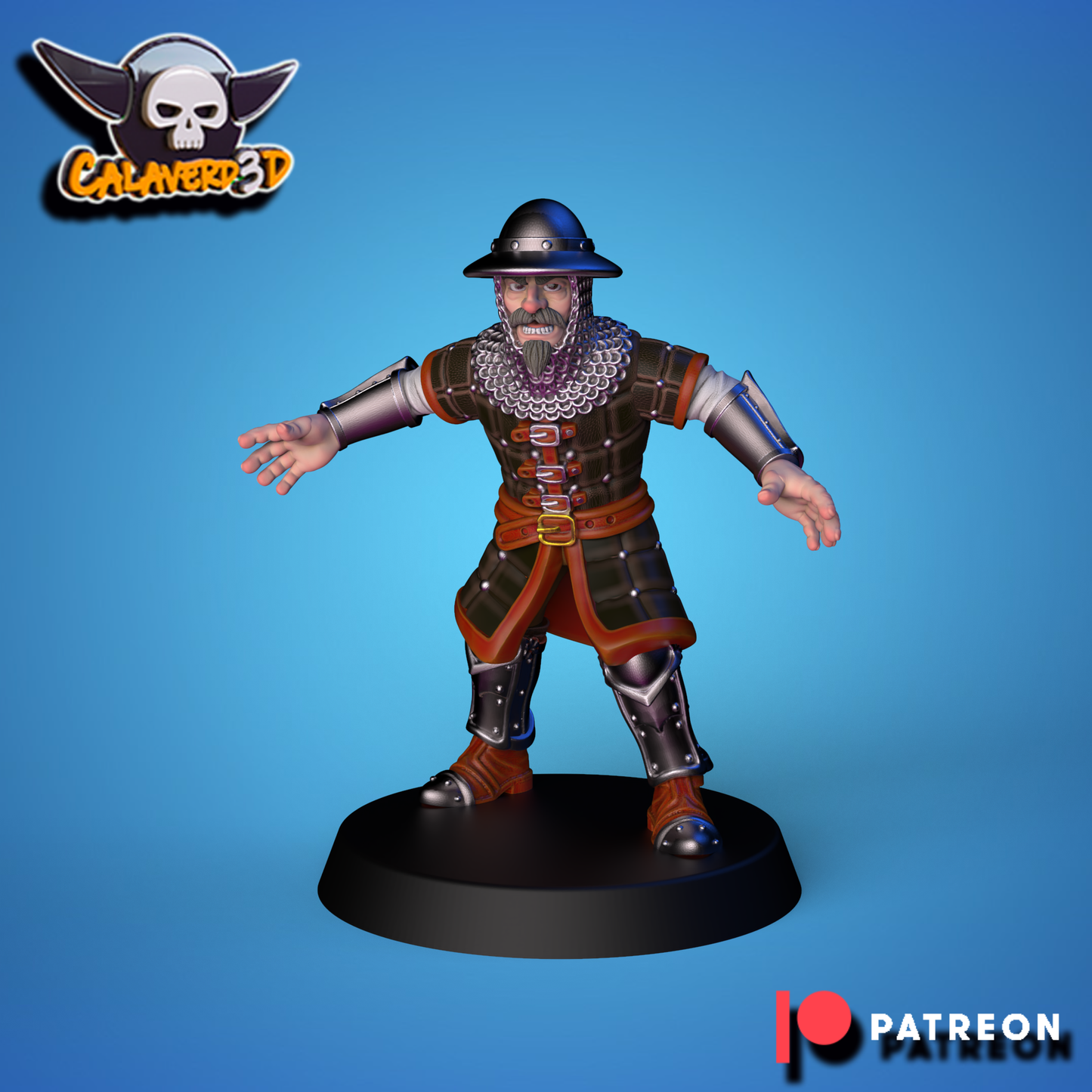 Knights of the Holy Grail - Bretons Team for Fantasy Football Miniature Tabletop Game - Calavered3D - TheMajorLab
