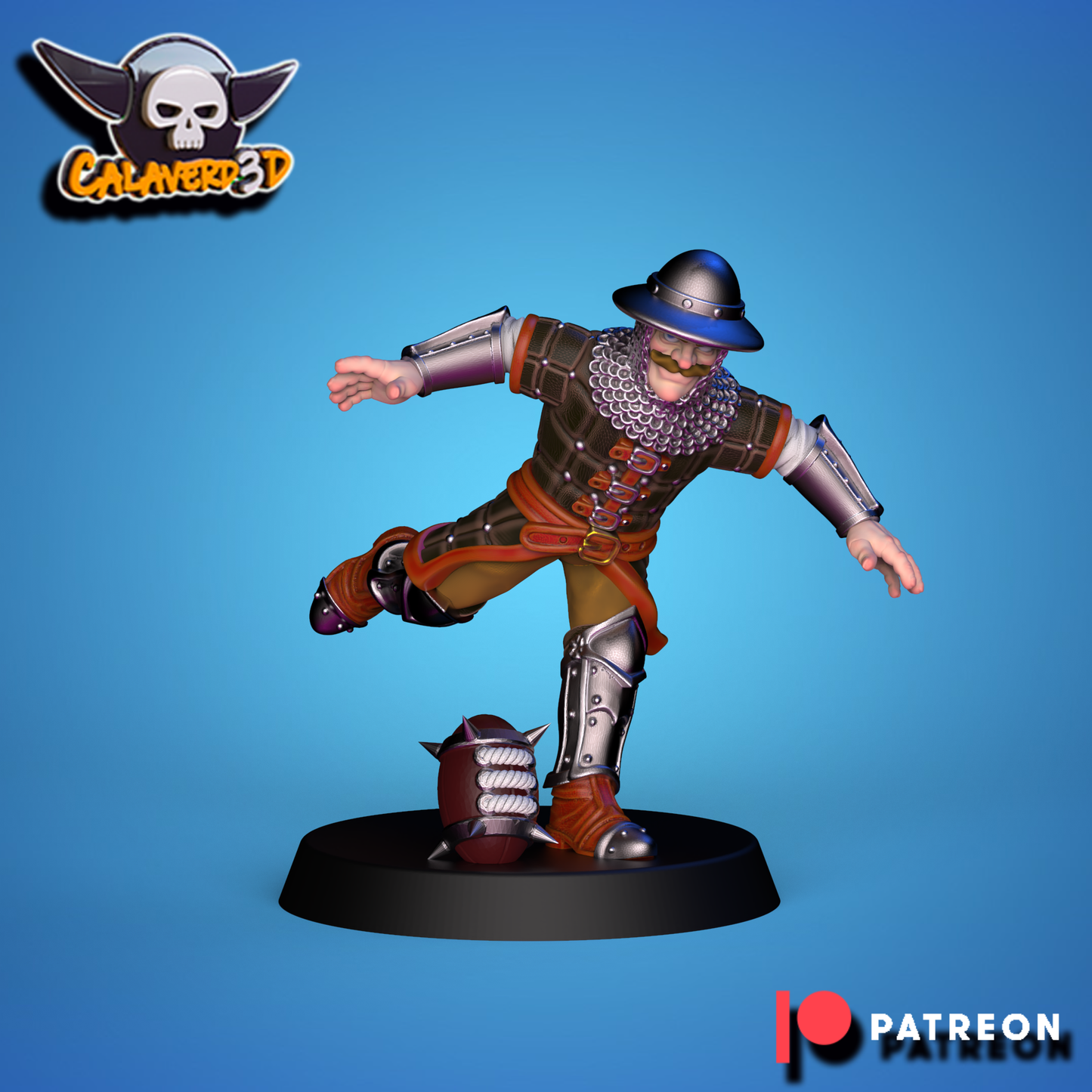 Knights of the Holy Grail - Bretons Team for Fantasy Football Miniature Tabletop Game - Calavered3D - TheMajorLab