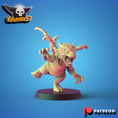 Dragon Force Lizardmen Team - 17 High-Quality 3D Print Miniatures | Blood Fantasy Football Bowl | Calaverd3D