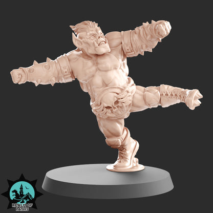 ORCSLAM MANIA - Orc Team for Fantasy Football Miniature Tabletop Game - Realm of paths - TheMajorLab