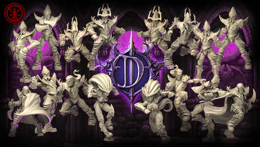 The Dark Daggers Dark Elves Team for Fantasy Football Miniature Tabletop Game Torchlight Models