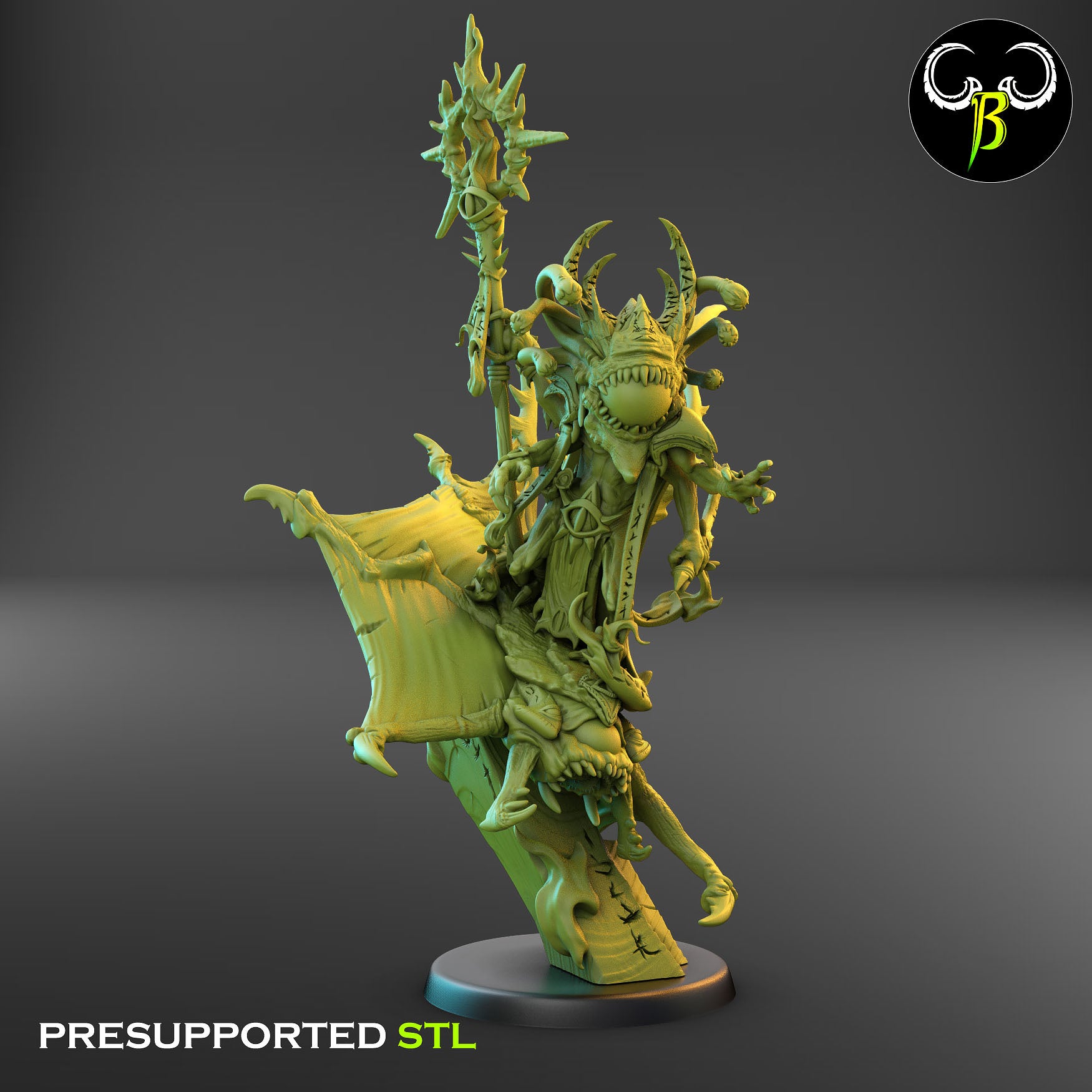 Mounted Apostle of Divination - Dark Legion - Chaos Army - Clay Beast Creations - TheMajorLab