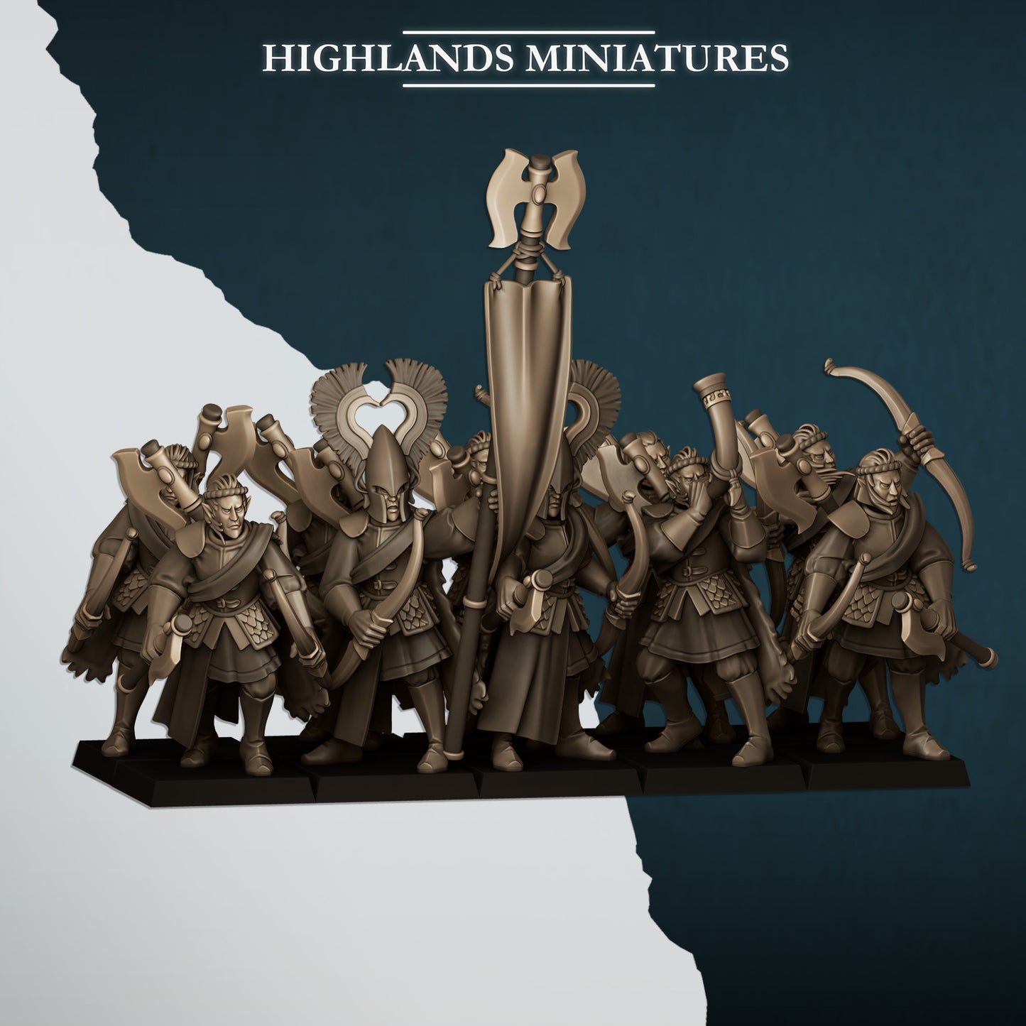 Aegeab Elves Army Archers and Mage | Highlands Miniatures