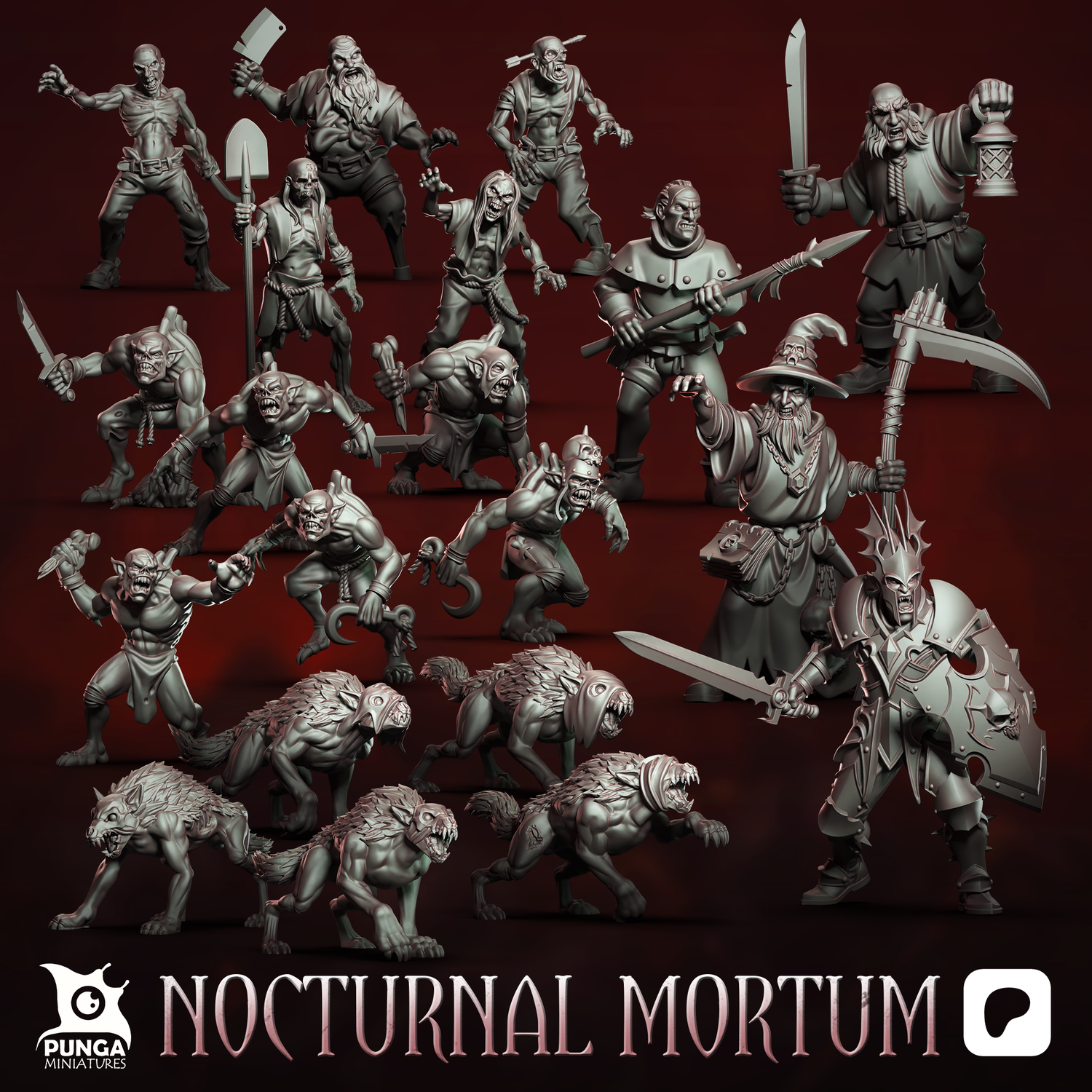 The Nocturnal Mortum Warband Undead Miniature Punga Miniatures - TheMajorLab