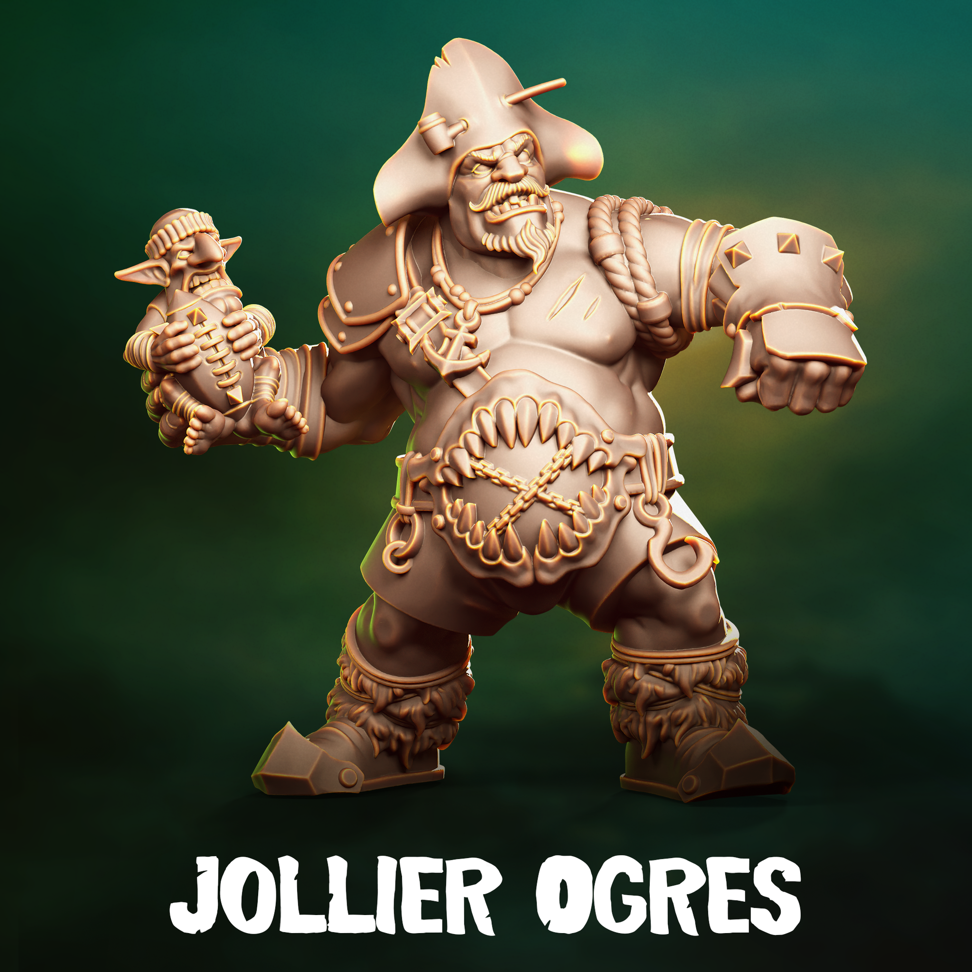 Jollier Ogres Team for Fantasy Football Miniature Tabletop Game Punga Miniature - TheMajorLab
