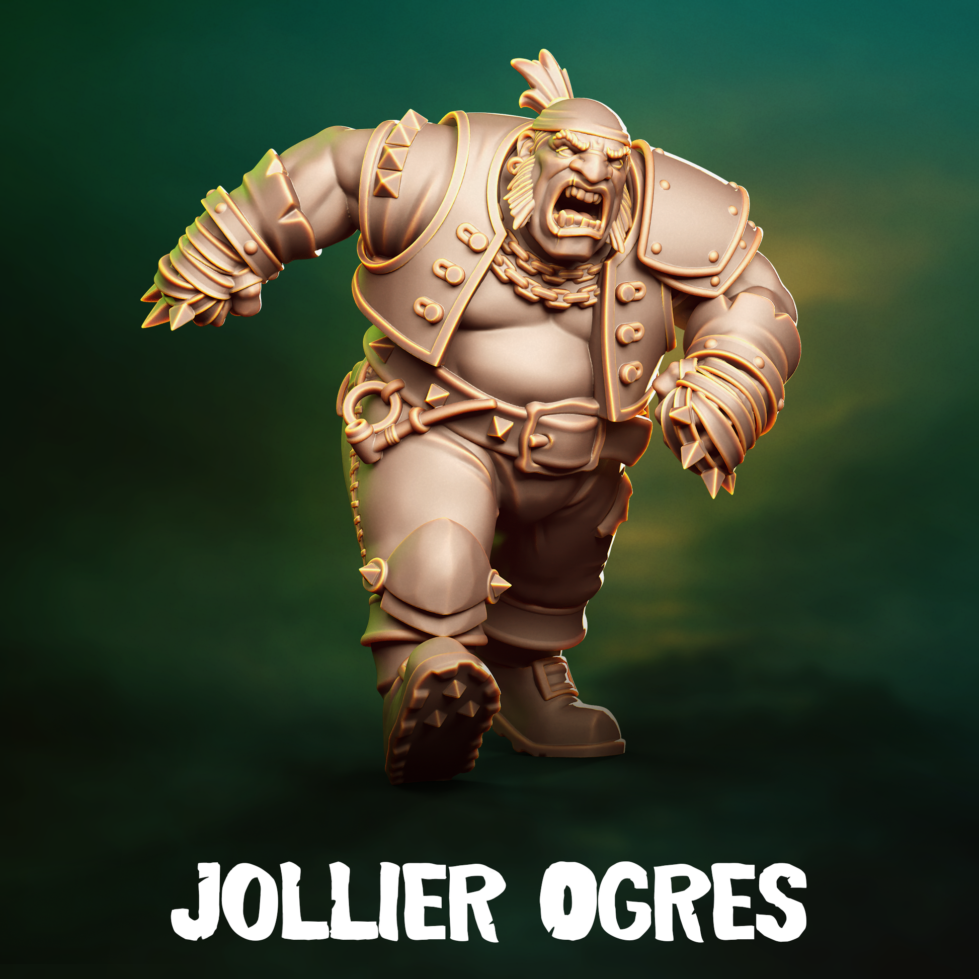 Jollier Ogres Team for Fantasy Football Miniature Tabletop Game Punga Miniature - TheMajorLab