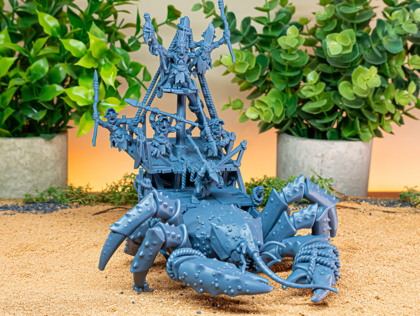 Steppe Goblin Shaman on Giant Crab - Goblin Army - Highlands Miniatures