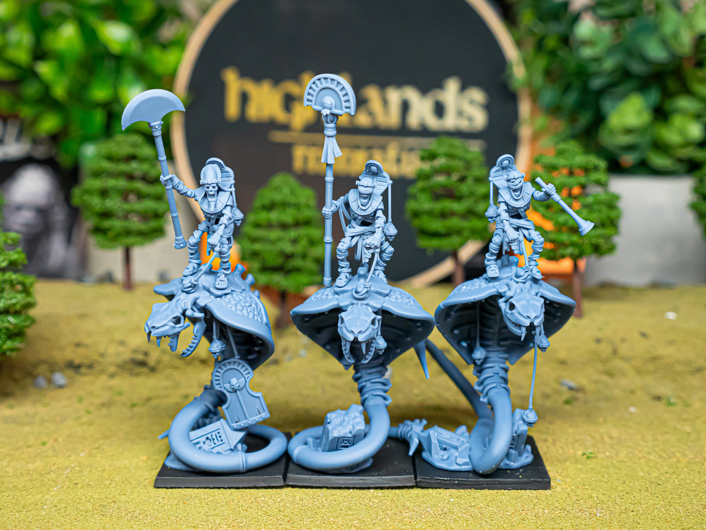 Tomb Kings Ancient Guard on Great Snakes  - Eternal Dynasties - Highlands Miniatures