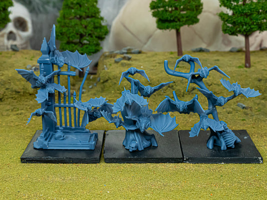 Monsters of the Crypt – Bat Swarms by Highlands Miniatures | Resin Undead Flying Swarm for Fantasy Wargames