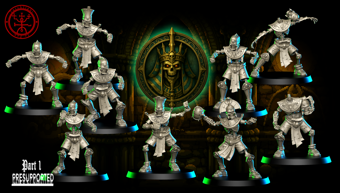 The Osteopharaosis Tomb Kings Team for Fantasy Football Miniature Tabletop Game Torchlight Models