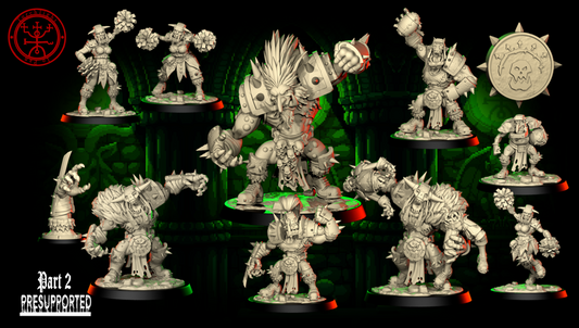 The GREEN FLASH - Brute Orc Team for Fantasy Football Miniature Tabletop Game – Torchlight Miniatures - TheMajorLab