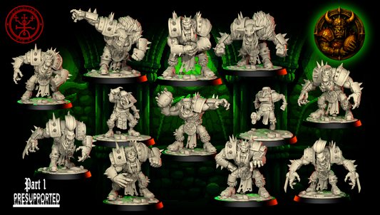The GREEN FLASH - Brute Orc Team for Fantasy Football Miniature Tabletop Game – Torchlight Miniatures - TheMajorLab
