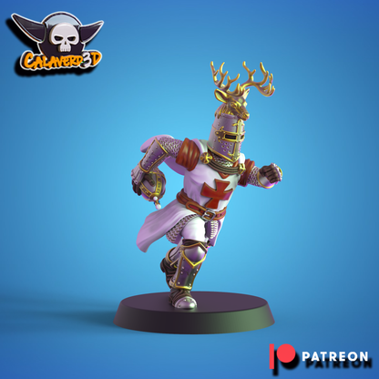 Knights of the Holy Grail - Bretons Team for Fantasy Football Miniature Tabletop Game - Calavered3D - TheMajorLab