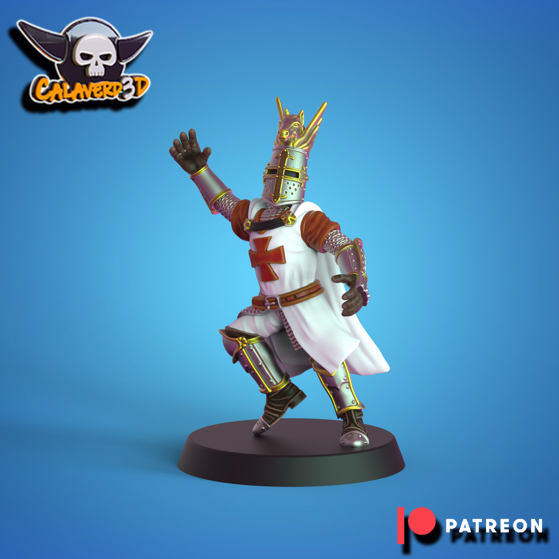 Knights of the Holy Grail - Bretons Team for Fantasy Football Miniature Tabletop Game - Calavered3D - TheMajorLab