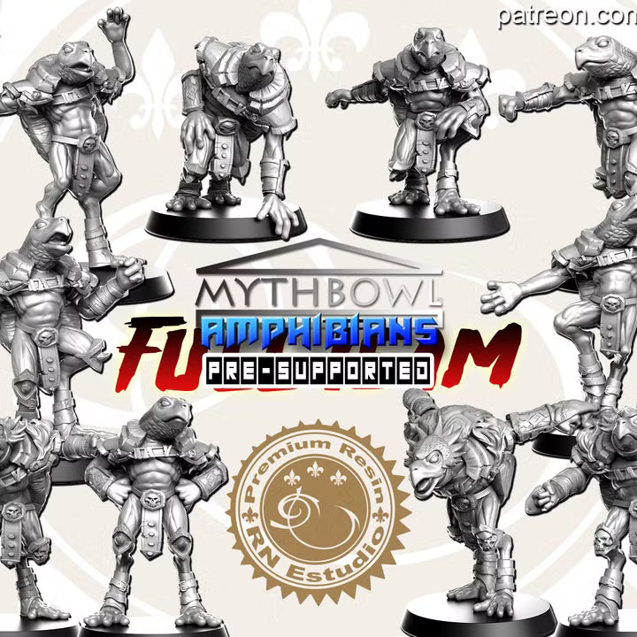 Amphibians Team - Mythbowl RN Estudio frog and salamander fantasy football team