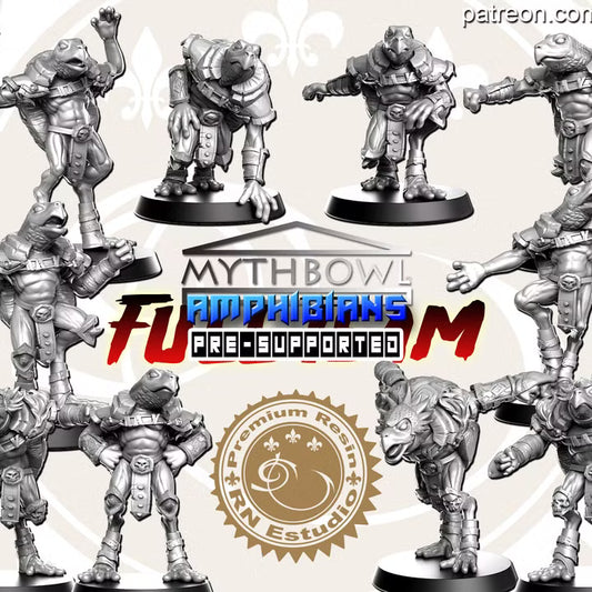 Amphibians Team - Mythbowl RN Estudio frog and salamander fantasy football team