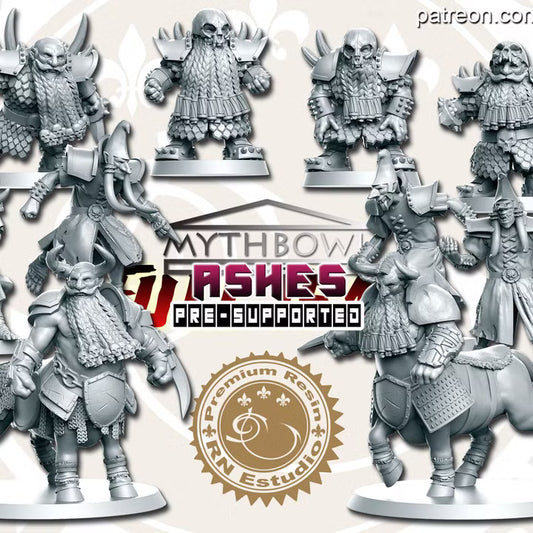 Ashes Team - Mythbowl RN Estudio, ash dwarf and bull-centaur fantasy football team